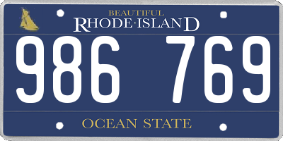 RI license plate 986769