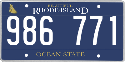 RI license plate 986771