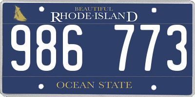 RI license plate 986773