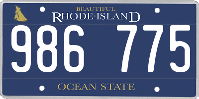 RI license plate 986775