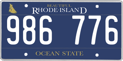 RI license plate 986776