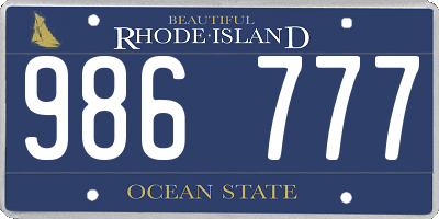 RI license plate 986777