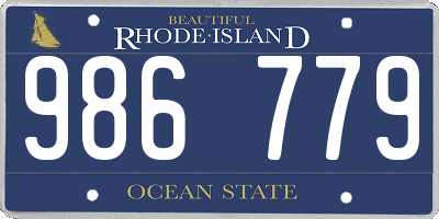 RI license plate 986779