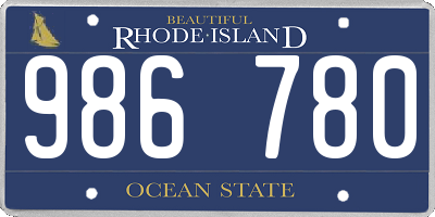 RI license plate 986780