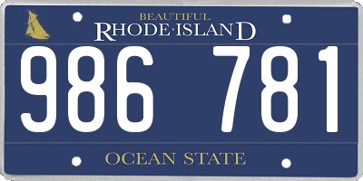 RI license plate 986781