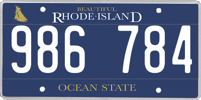 RI license plate 986784