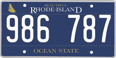 RI license plate 986787