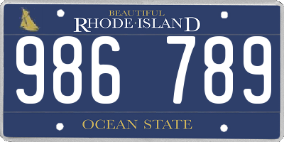 RI license plate 986789