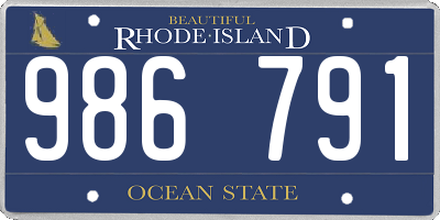 RI license plate 986791