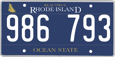 RI license plate 986793