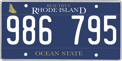 RI license plate 986795