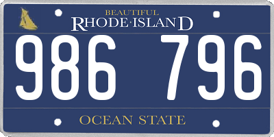 RI license plate 986796