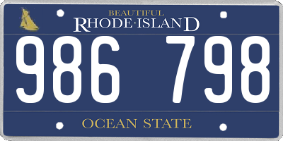 RI license plate 986798