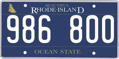 RI license plate 986800