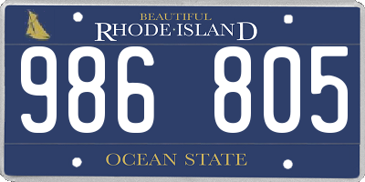 RI license plate 986805