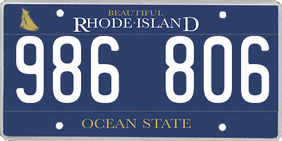 RI license plate 986806