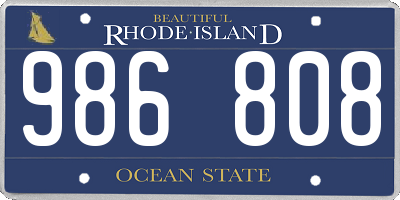 RI license plate 986808