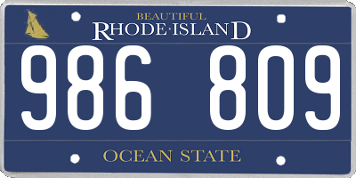 RI license plate 986809