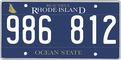 RI license plate 986812