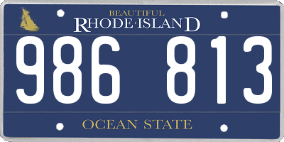 RI license plate 986813