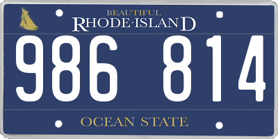 RI license plate 986814