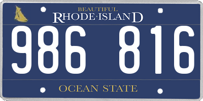 RI license plate 986816