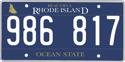 RI license plate 986817