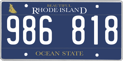 RI license plate 986818