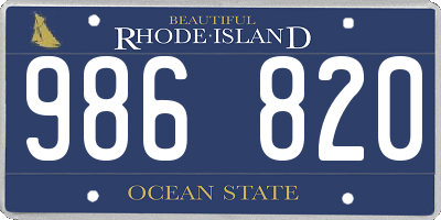 RI license plate 986820