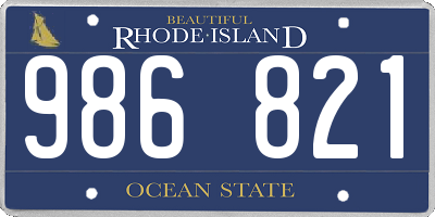 RI license plate 986821