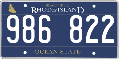 RI license plate 986822