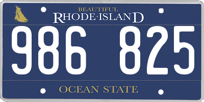 RI license plate 986825