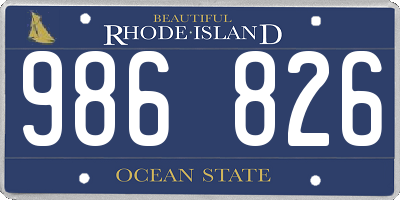 RI license plate 986826