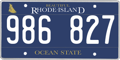 RI license plate 986827