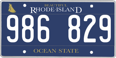 RI license plate 986829