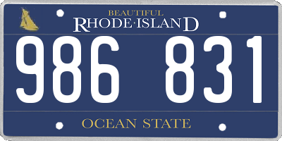 RI license plate 986831