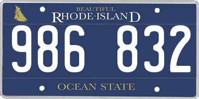 RI license plate 986832