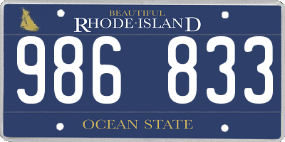 RI license plate 986833