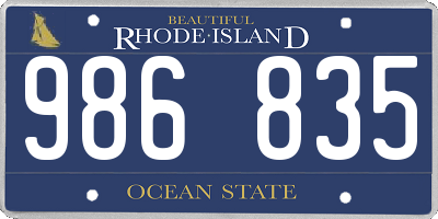 RI license plate 986835