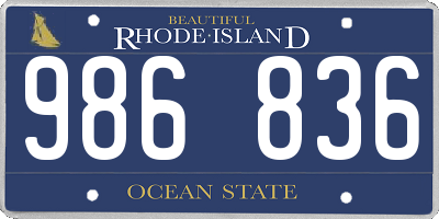 RI license plate 986836