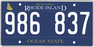 RI license plate 986837