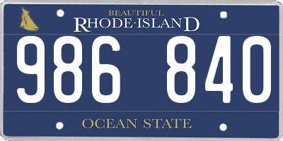 RI license plate 986840