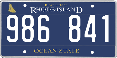 RI license plate 986841