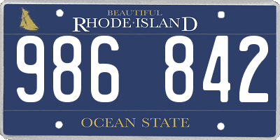 RI license plate 986842