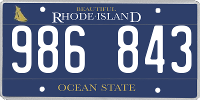 RI license plate 986843