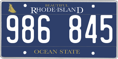 RI license plate 986845