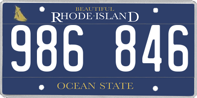 RI license plate 986846