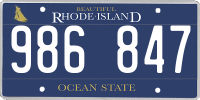 RI license plate 986847