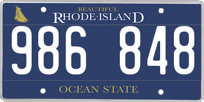 RI license plate 986848