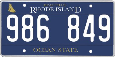 RI license plate 986849